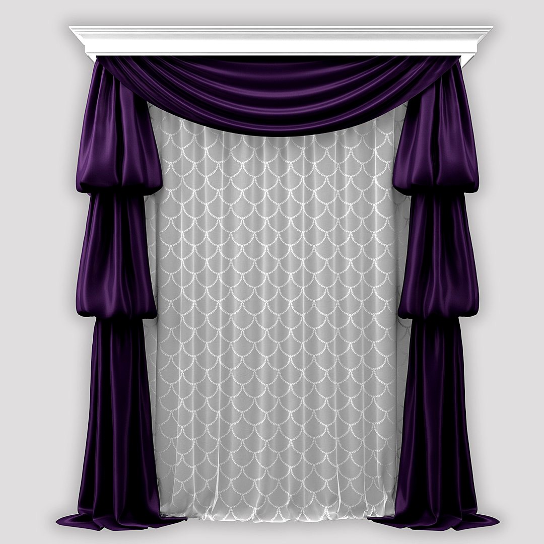 curtain draped