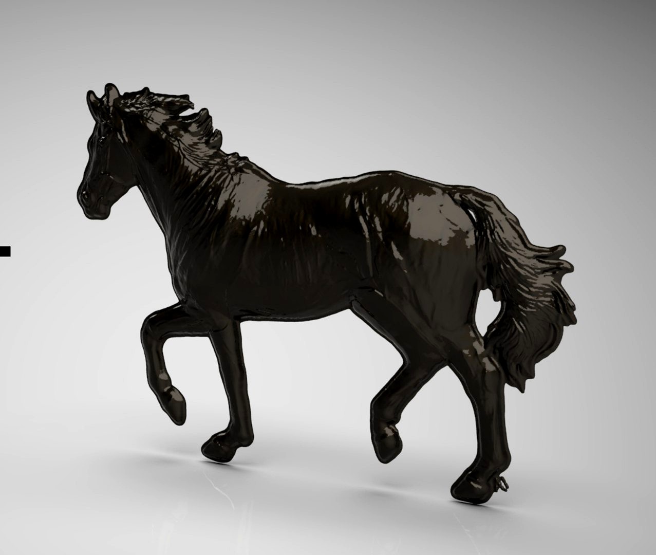 horse body 3d relief model