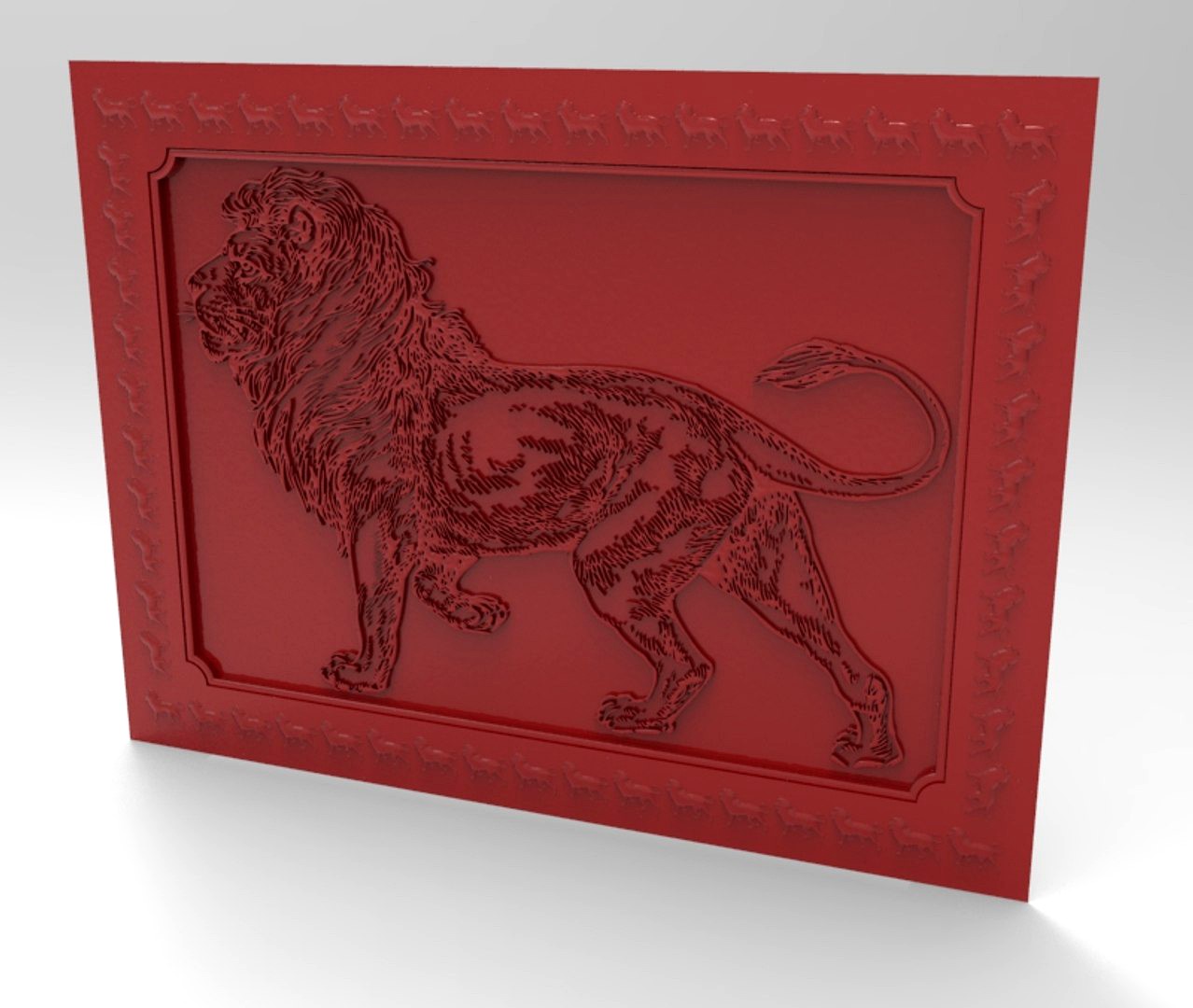 lion frame relief