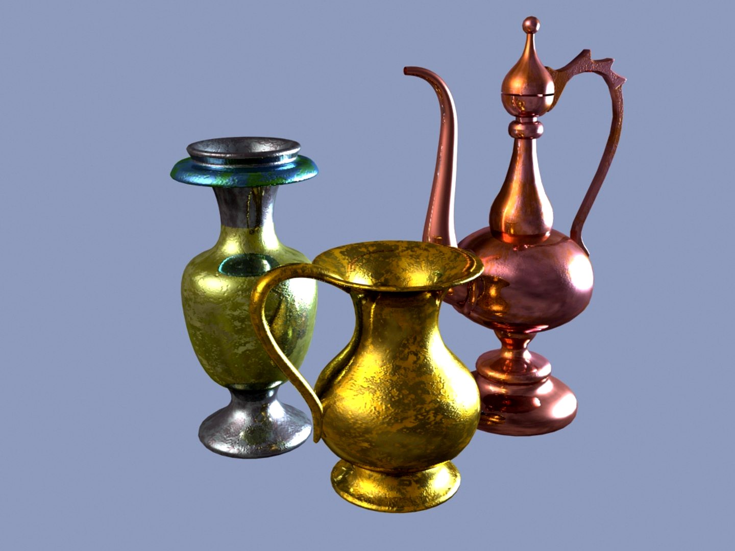metal vases