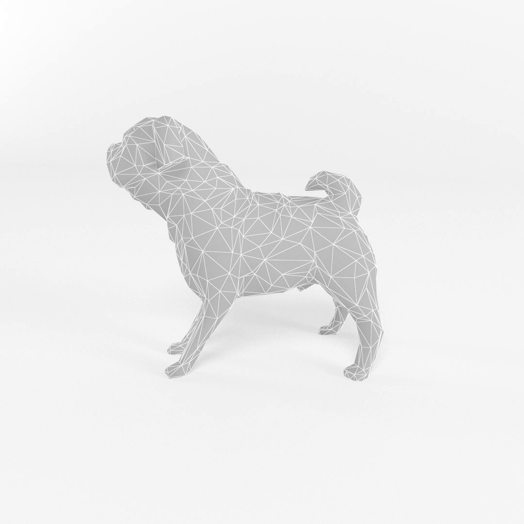 Pug Low Poly Mammal Dog Animal Lowpoly Low-poly 3D model