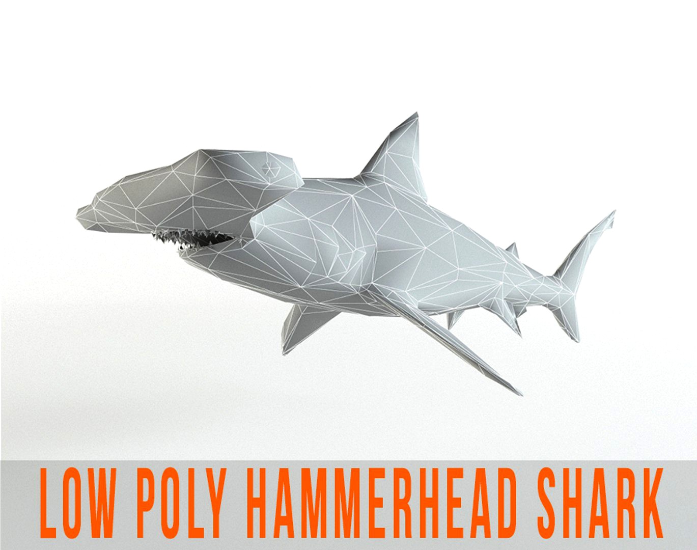 Hammerhead Shark Low Poly Jaws Lowpoly
