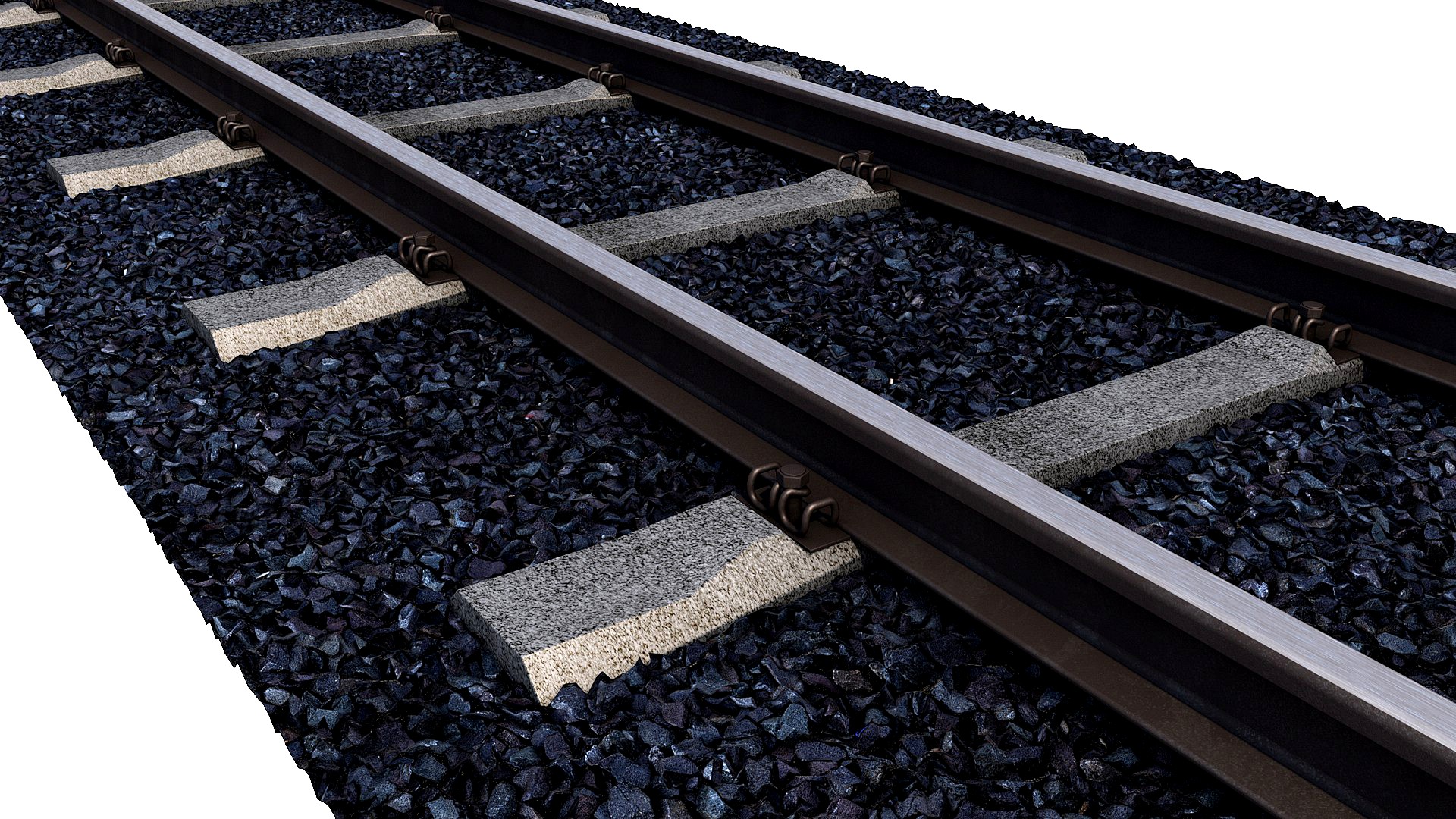 Rails with Sleepers and Gravel