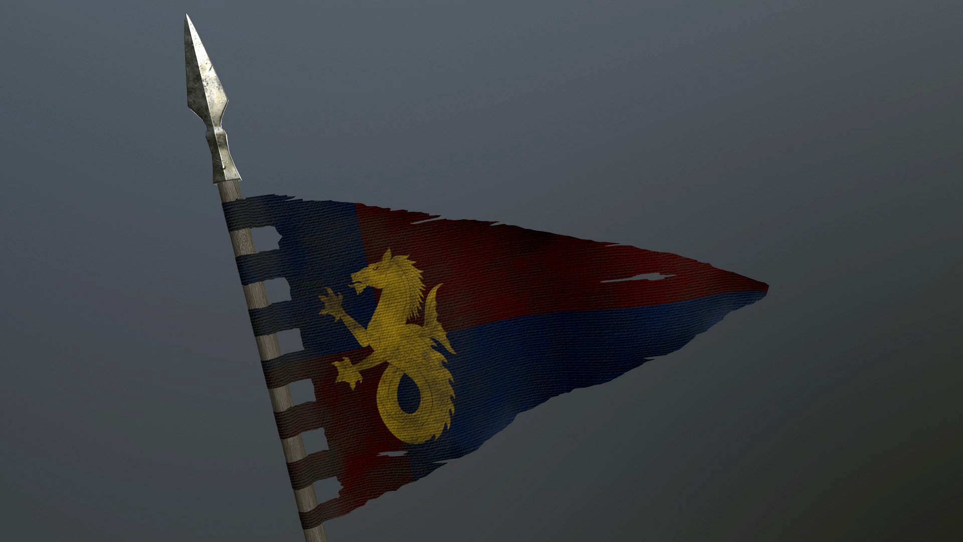 Medieval flag on the spear
