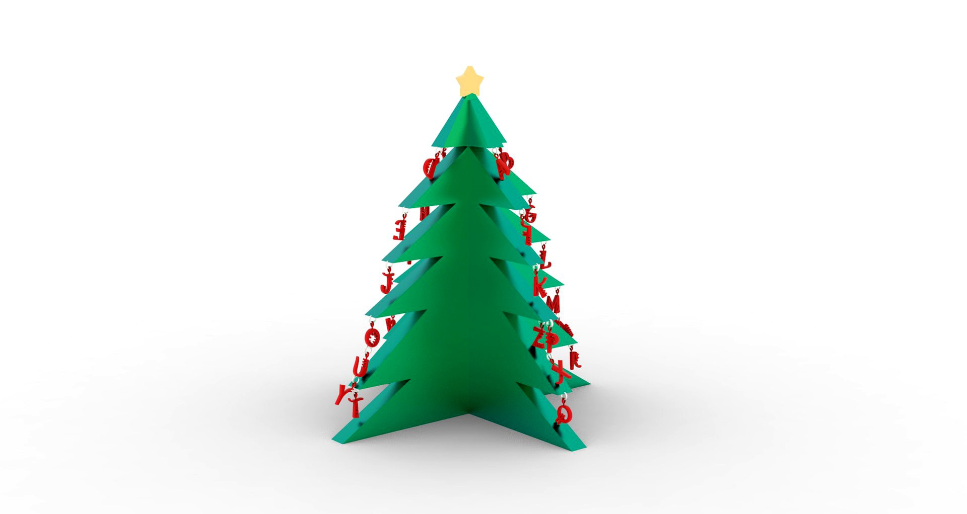 Alphabetical Christmas Tree with Two Feet Height