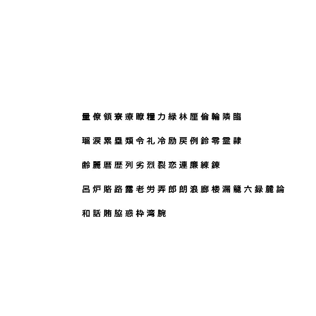 Chinese Meiryo font set21 CG CAD data