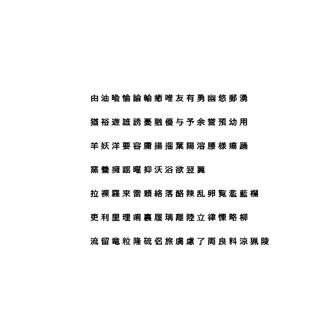 Chinese Meiryo font set20 CG CAD data