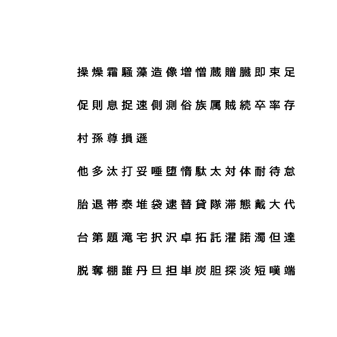 Chinese Meiryo font set13 CG CAD data