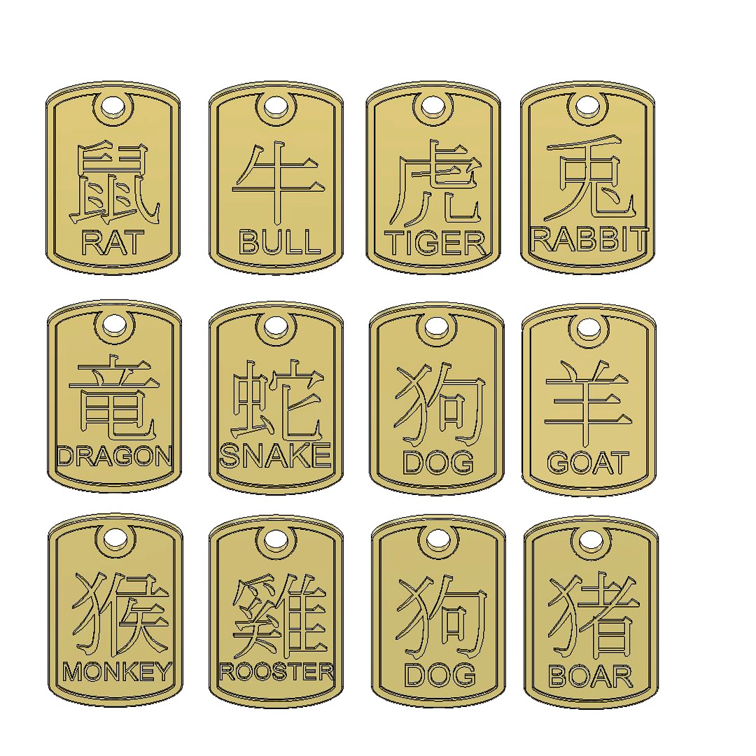 Zodiac Pendants CAD data