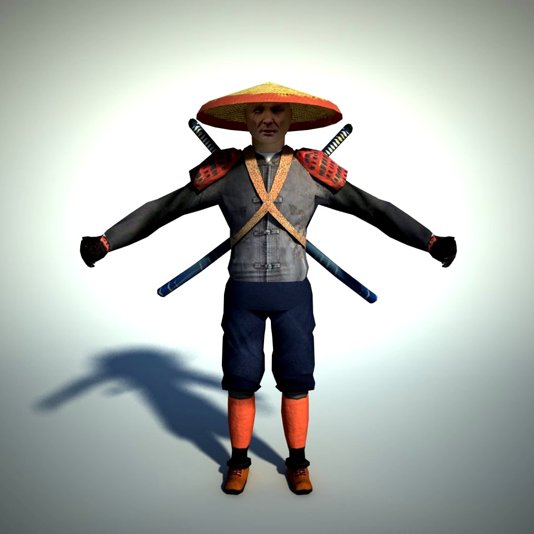 Samurai character lowpoly