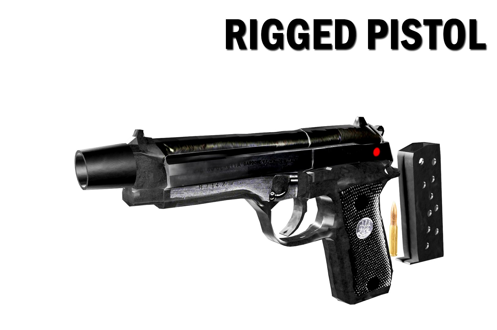 3d Rigged Pistol Vr Ar Low Poly 3d Model