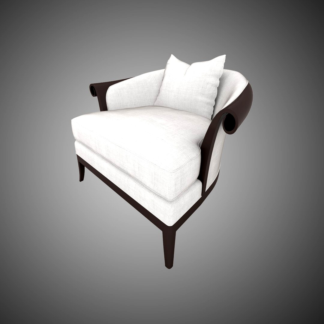 Armchair with Twisted Handles