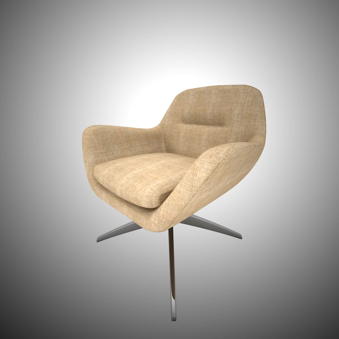 Beige Fabric Armchair