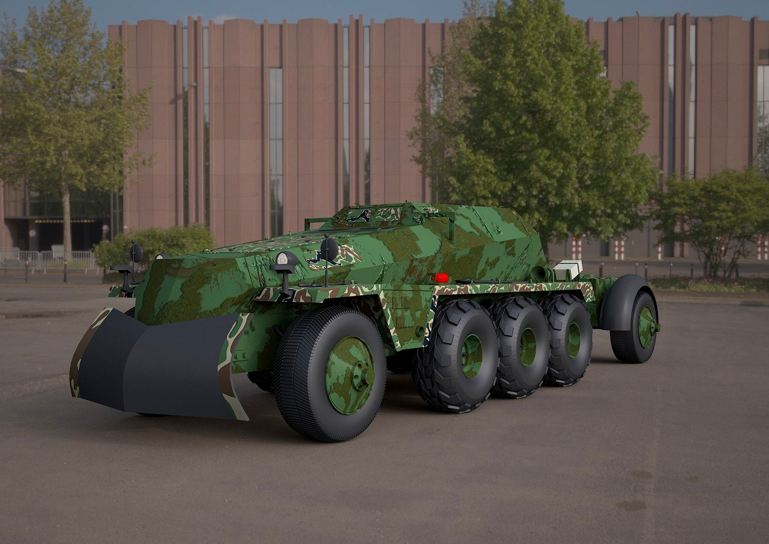 Replica SDKFZ 250 military vehicle 3d tire