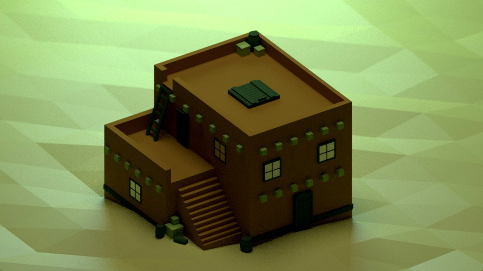 low poly house for the gameresidential private house