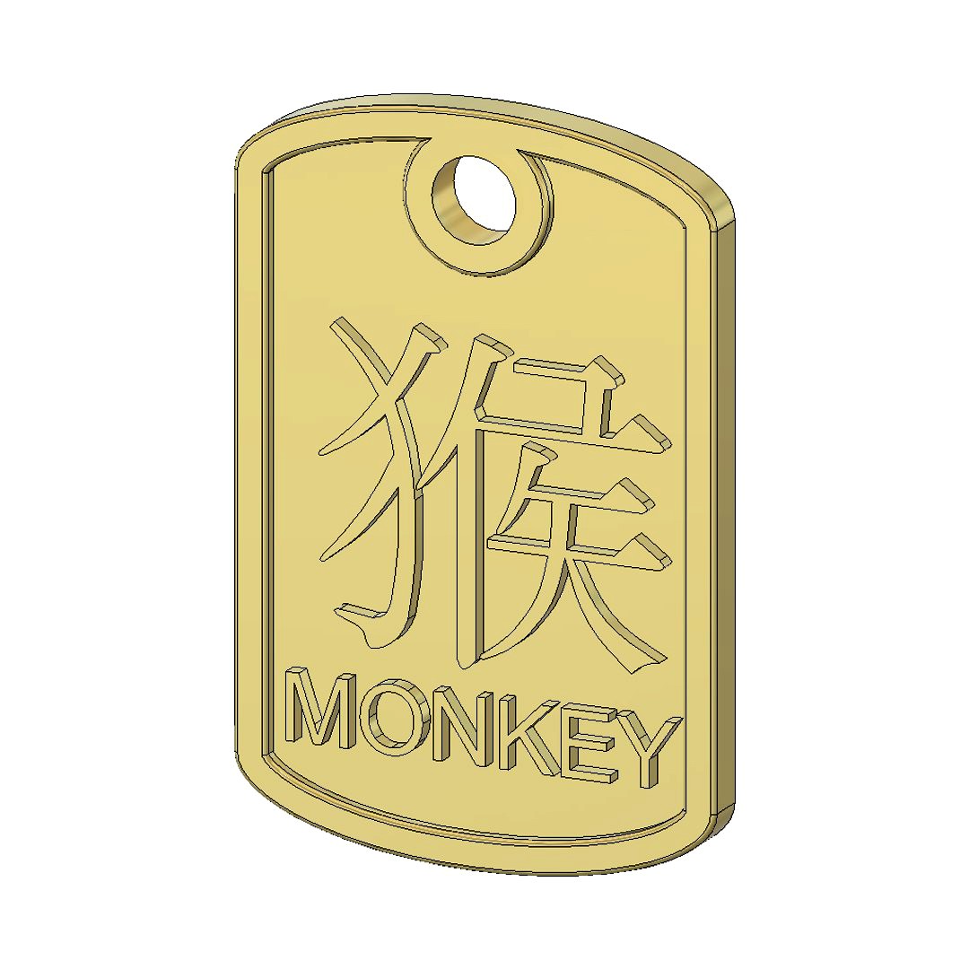 Monkey Zodiac pendant CAD data