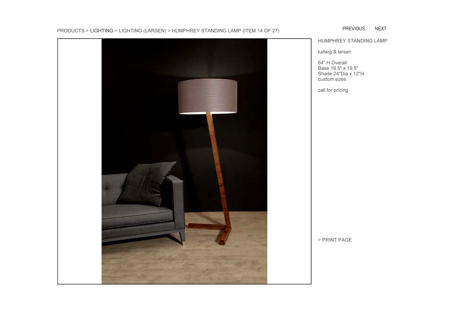 HUDSON HUMPHREY STANDING LAMP