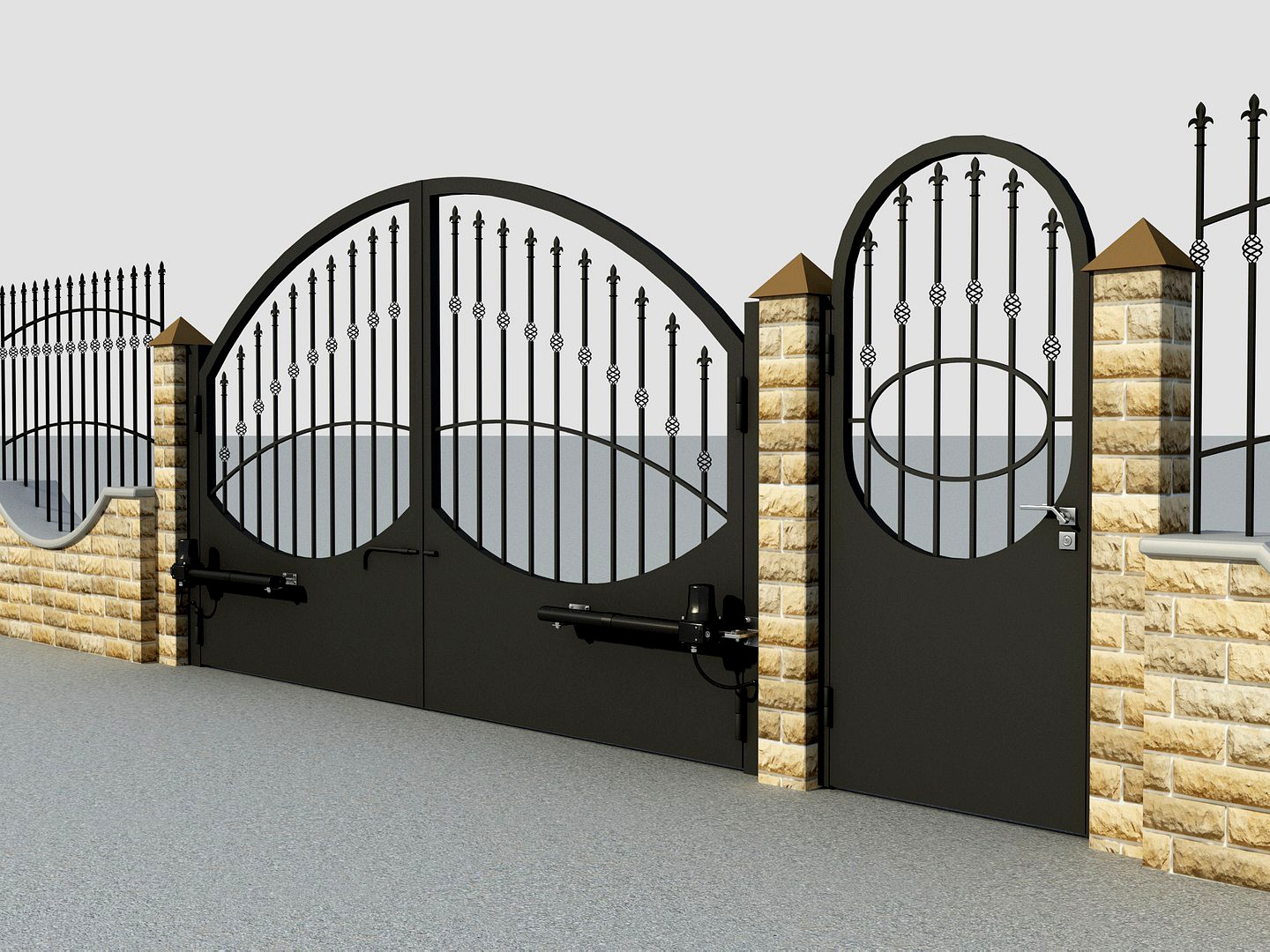 Gate with an electro closer