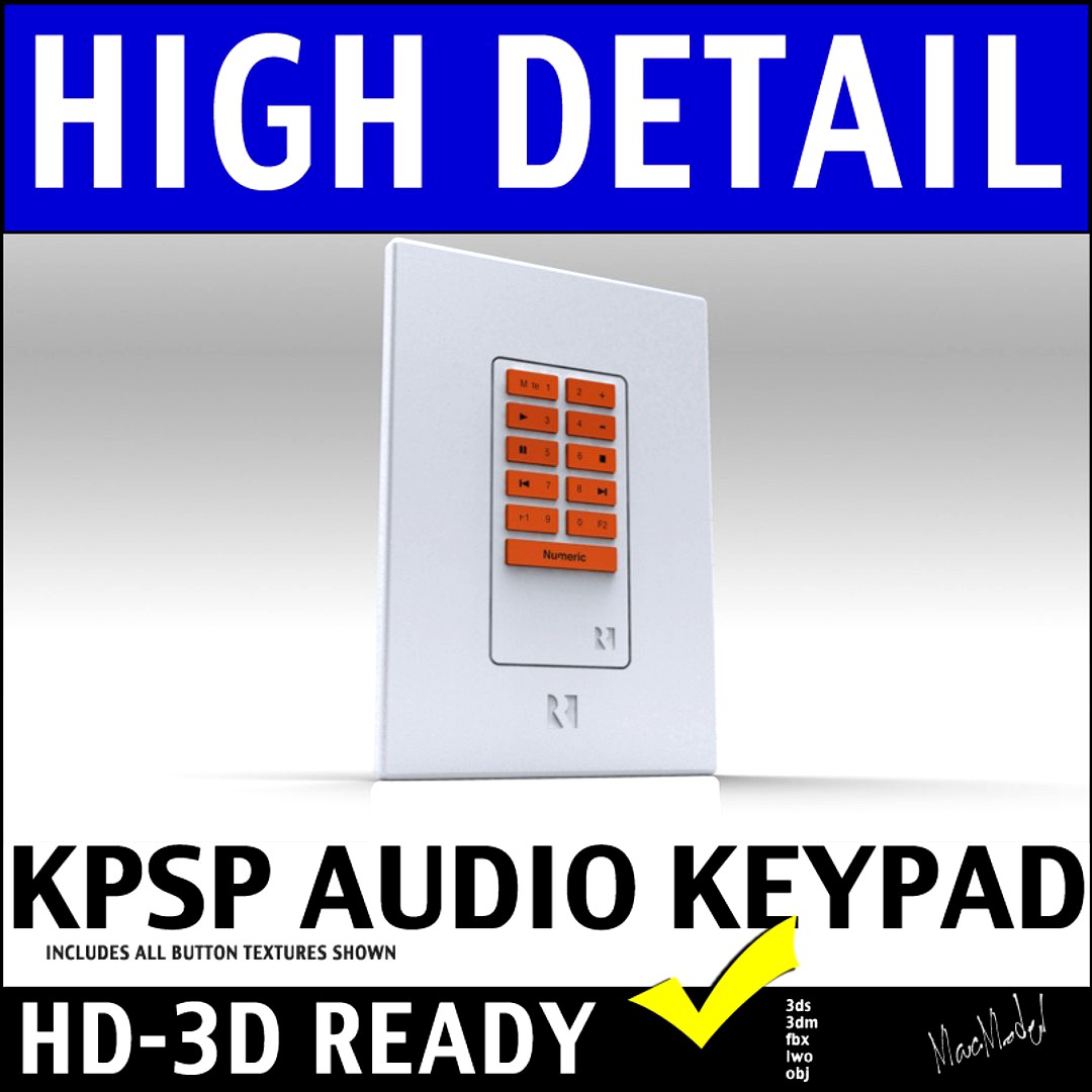 Russound KPSC Home Audio Wall Mount Source Keypad 3D Model