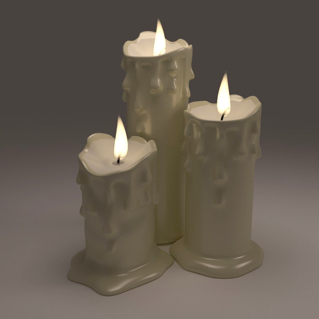 Three Melted Candle