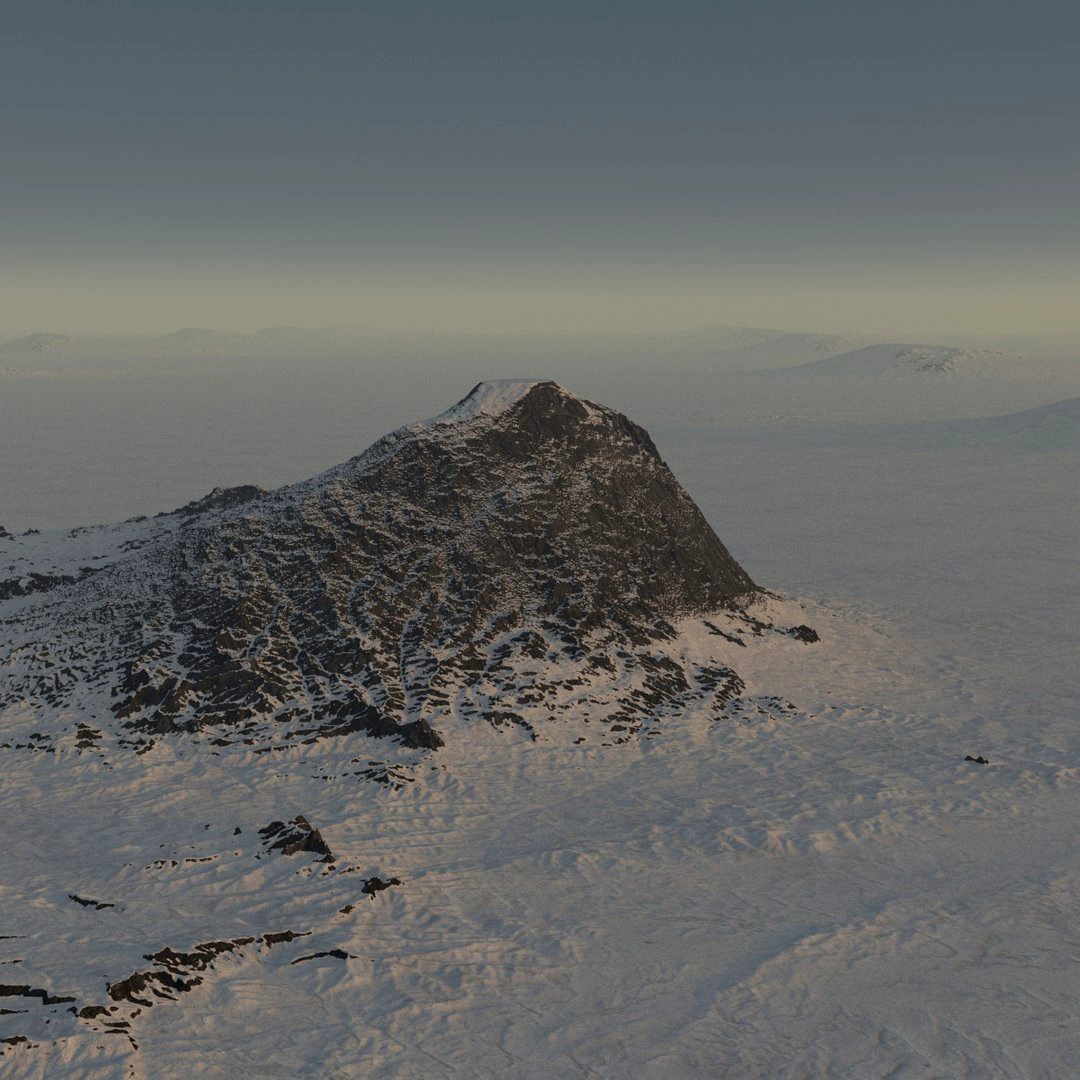 snow mountain hill terrain sci-fi environment