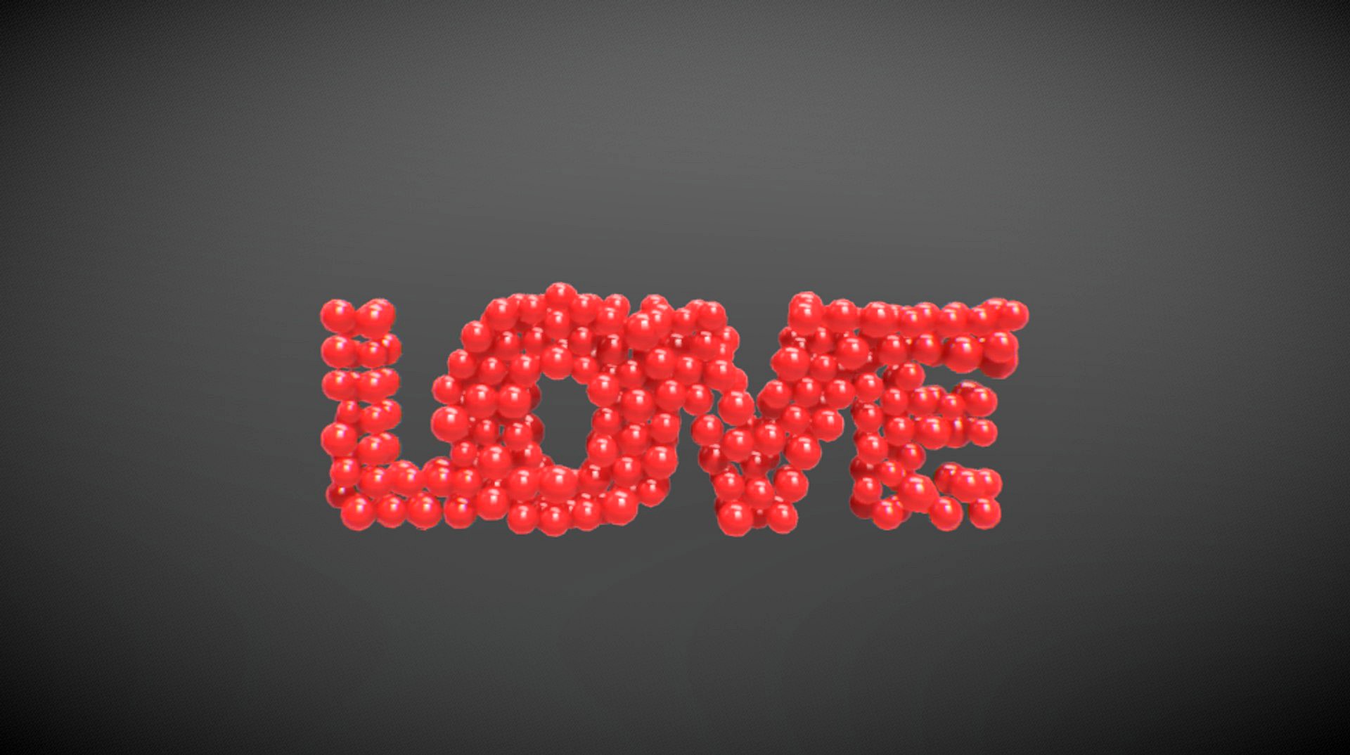 word LOVE formed out of spheres