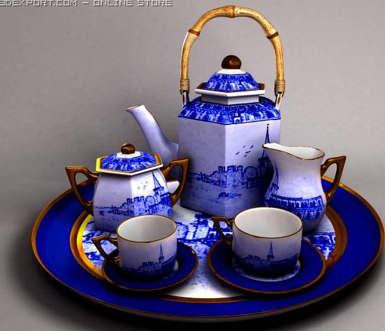 Coffee and tea set 3D Model
