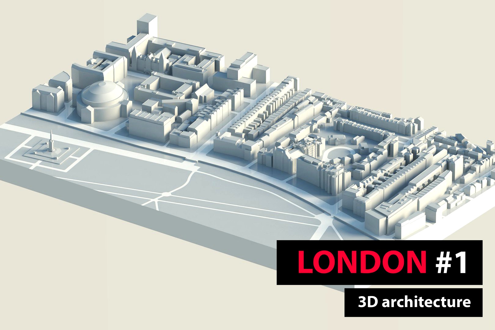 London City Hyde Park Low-poly 3D model