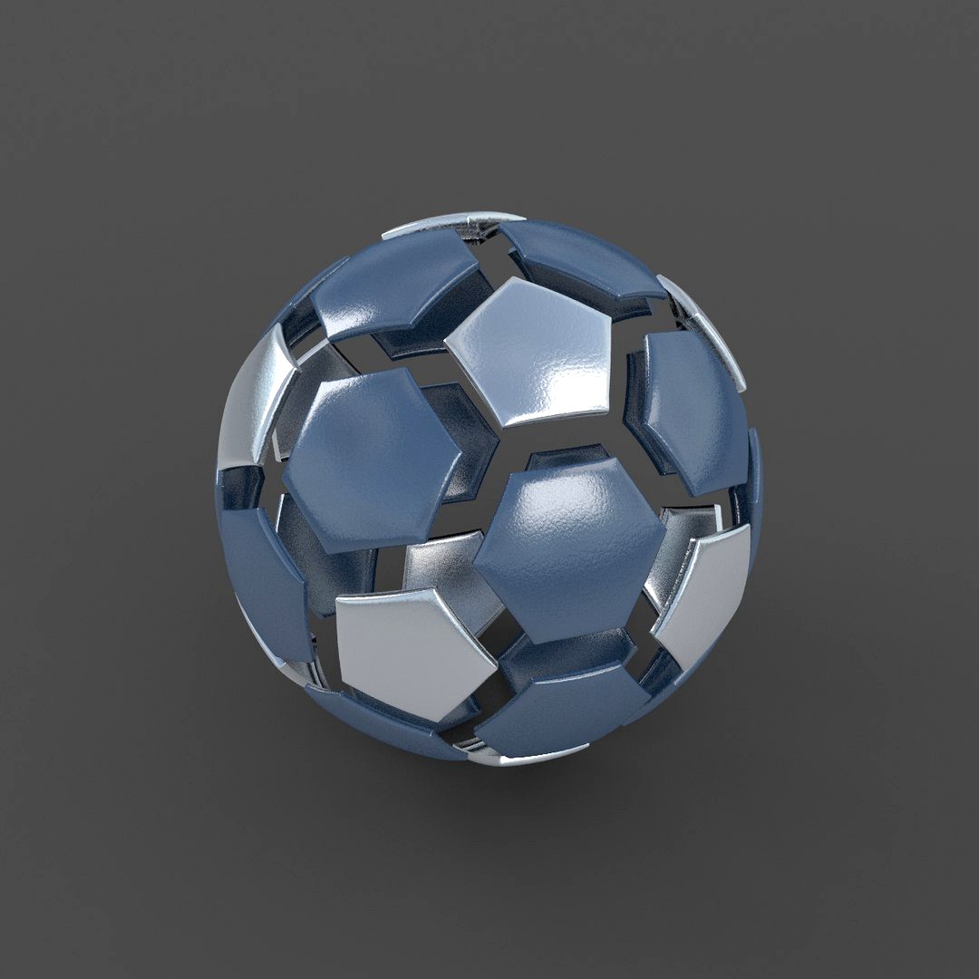 Soccerball split D blue black