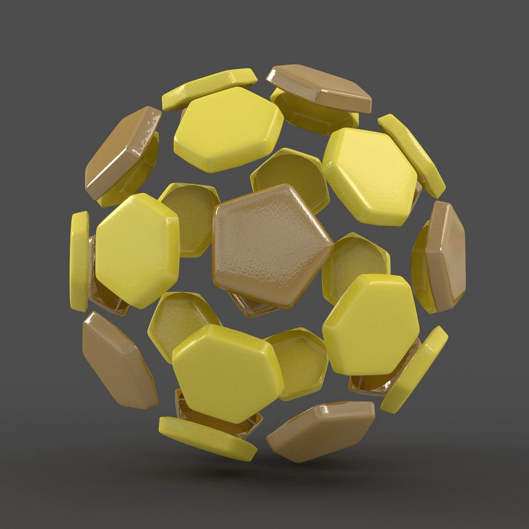 Soccerball split C yellow