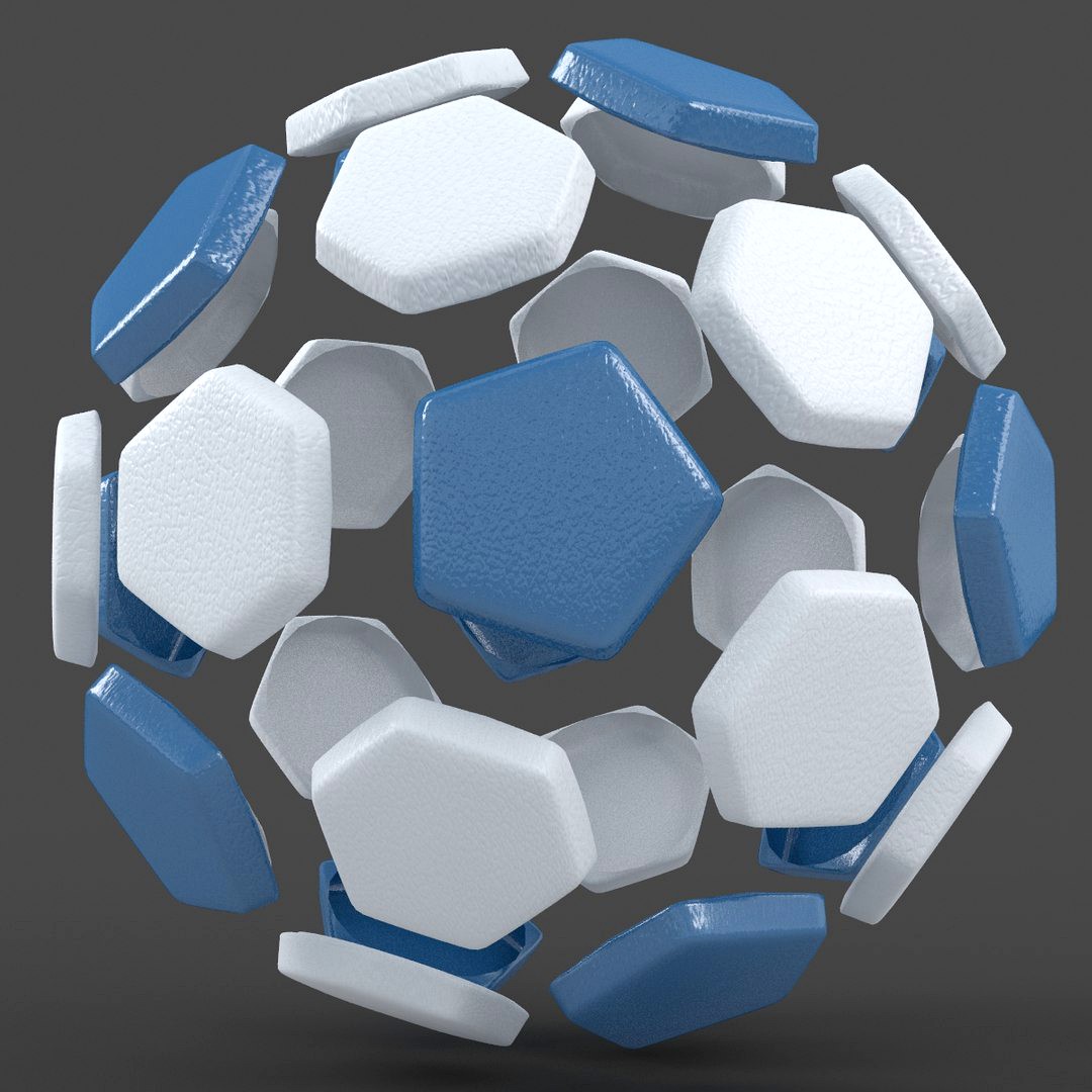 Soccerball split C blue