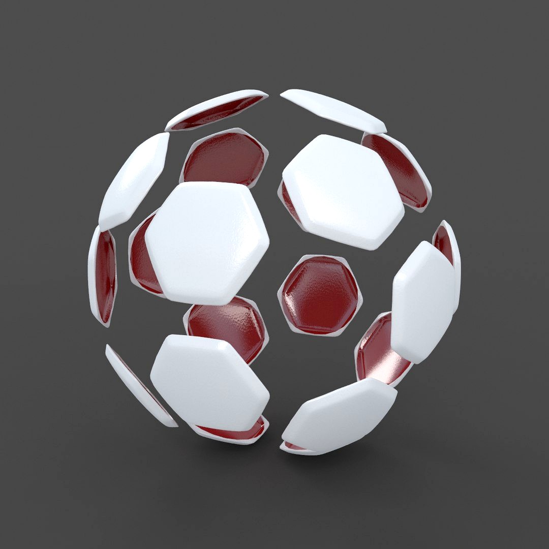 Soccerball split B red