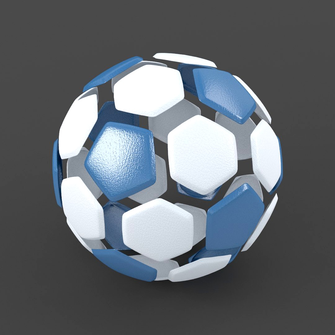 Soccerball split A blue