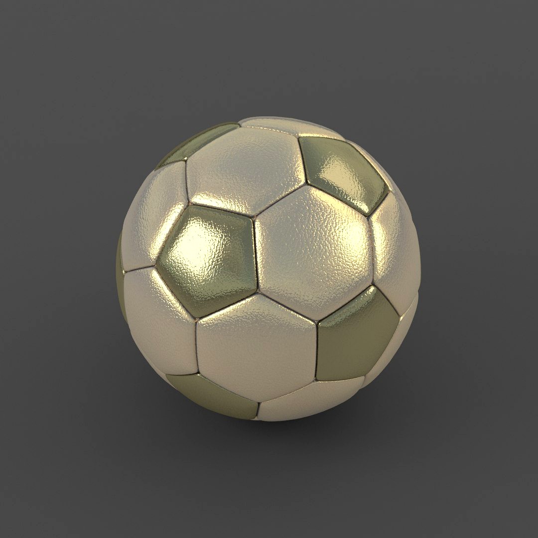 Soccerball HighPoly gold