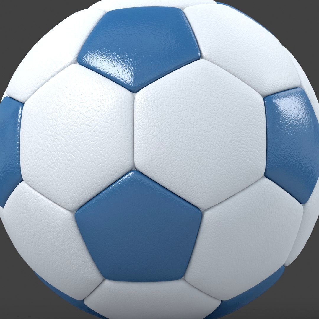 Soccerball HighPoly blue