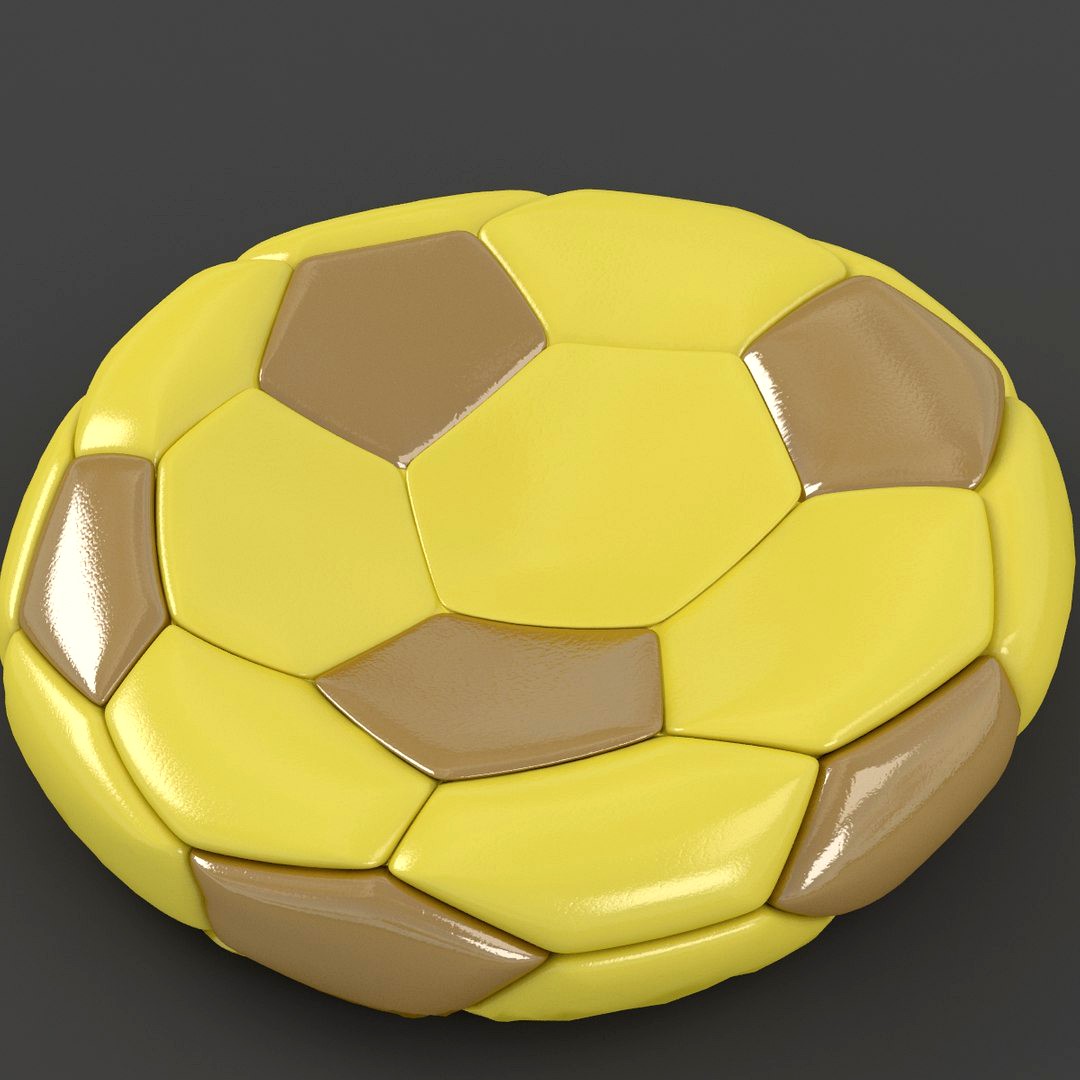 Soccerball flat yellow