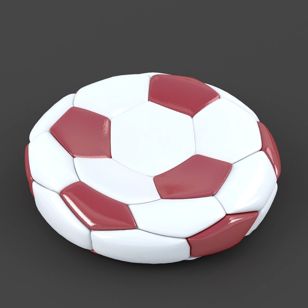 Soccerball flat red