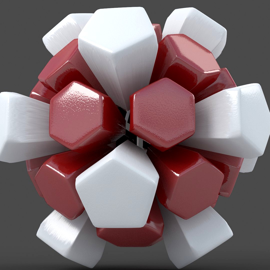 Soccerball explode red white