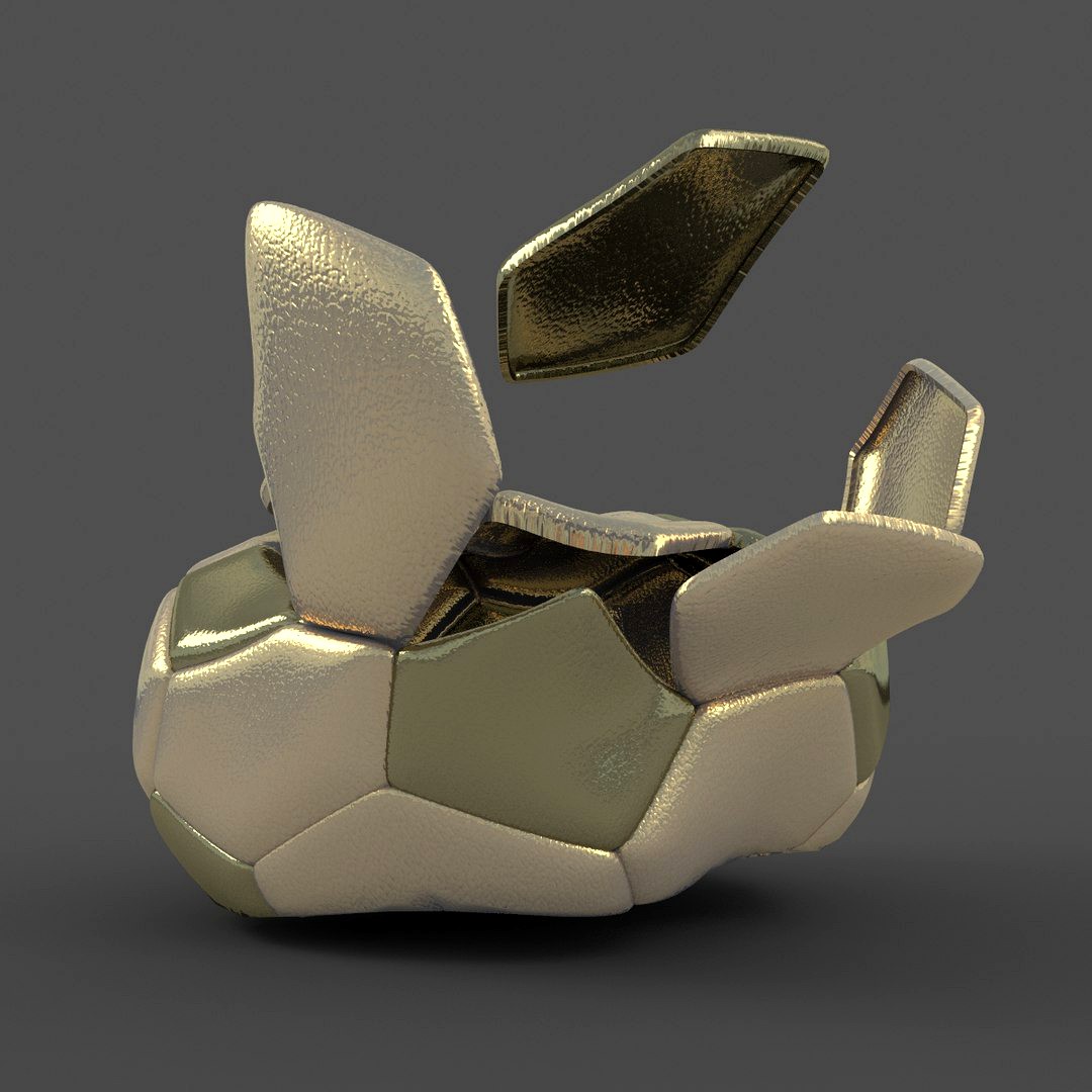 Soccerball exploded gold