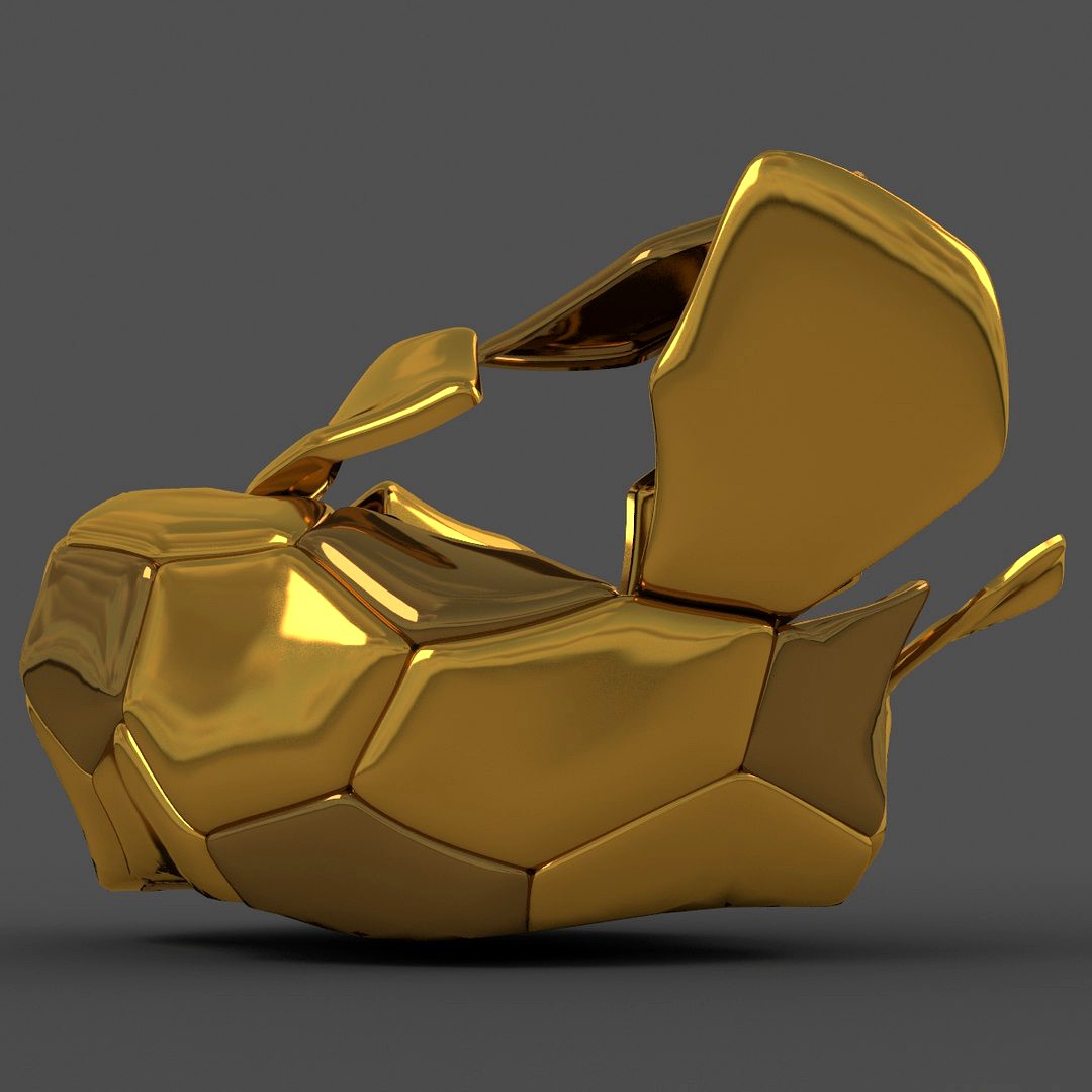 Soccerball exploded golden