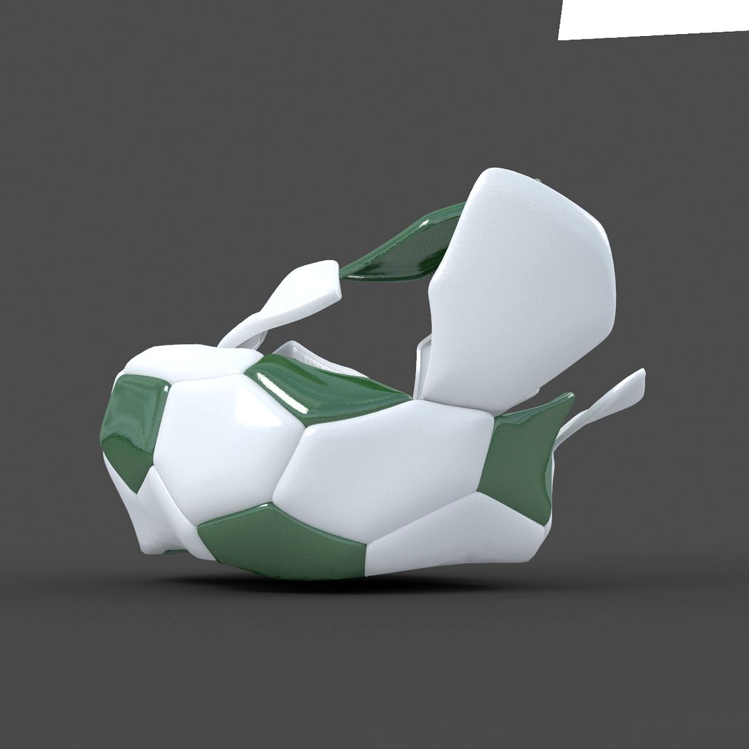 Soccerball exploded green