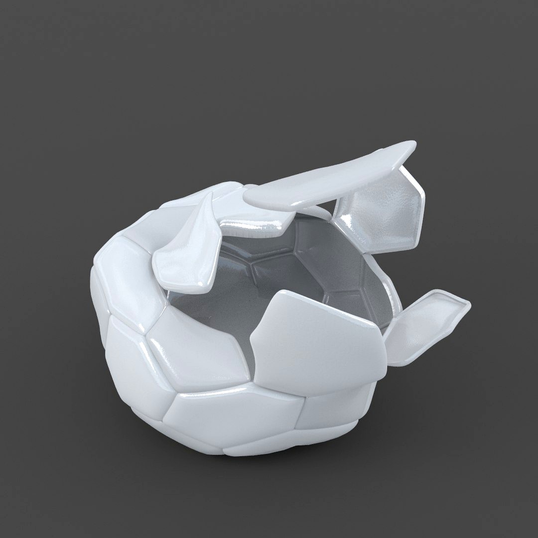 Soccerball exploded white