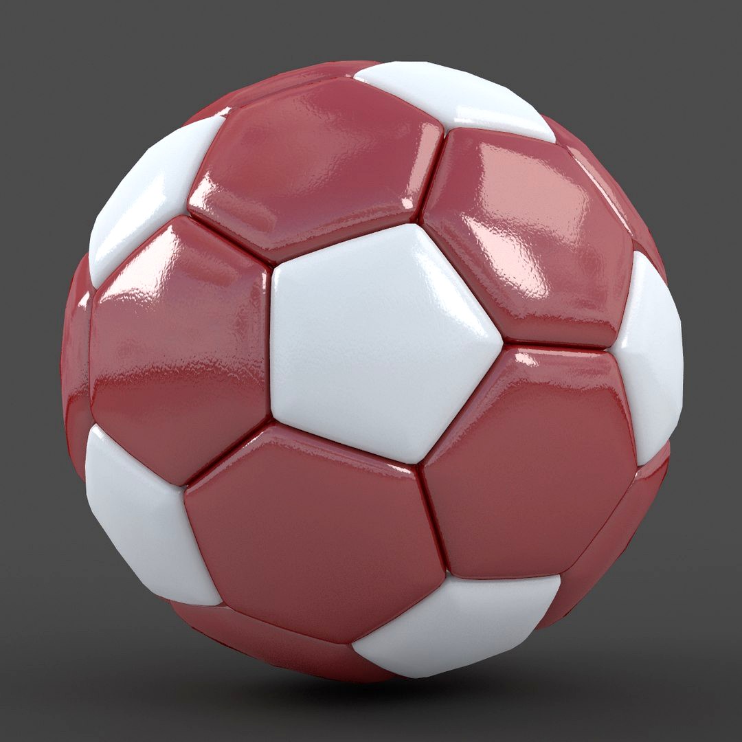 Soccerball big holes red white