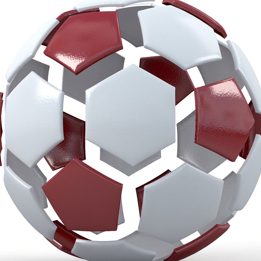 Soccerball split D red