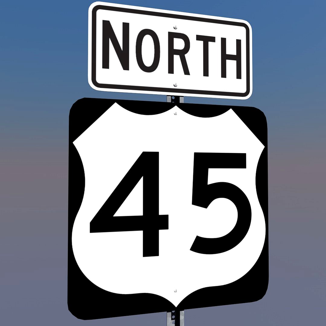 3D U.S. Highway 45 Signs