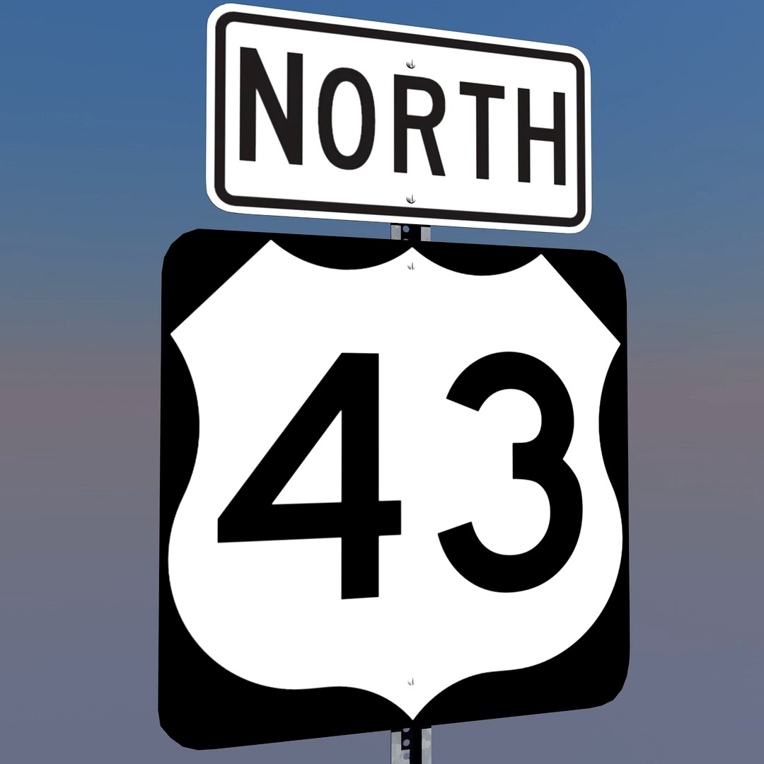 3D U.S. Highway 43 Signs