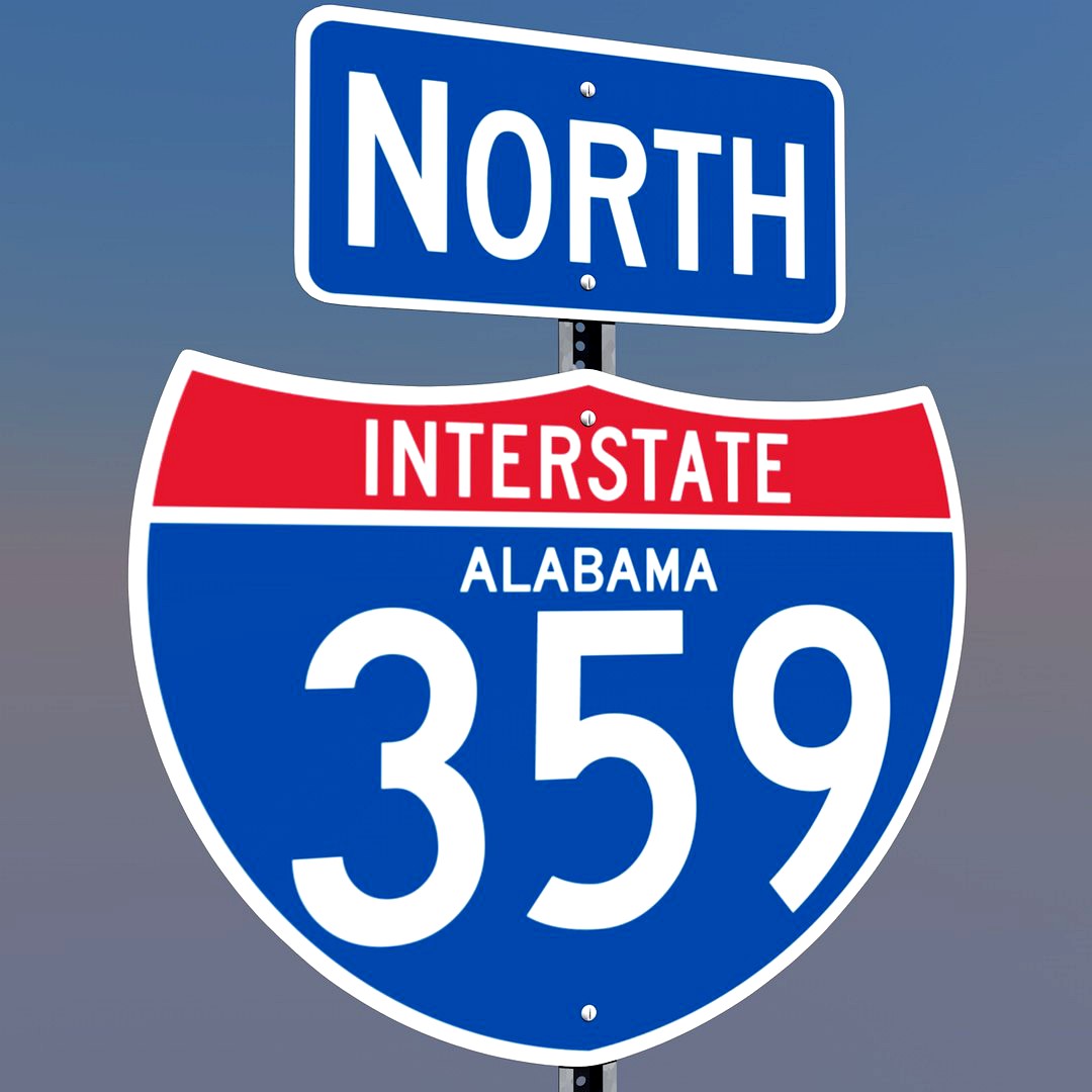 3D Alabama Interstate 359 Signs