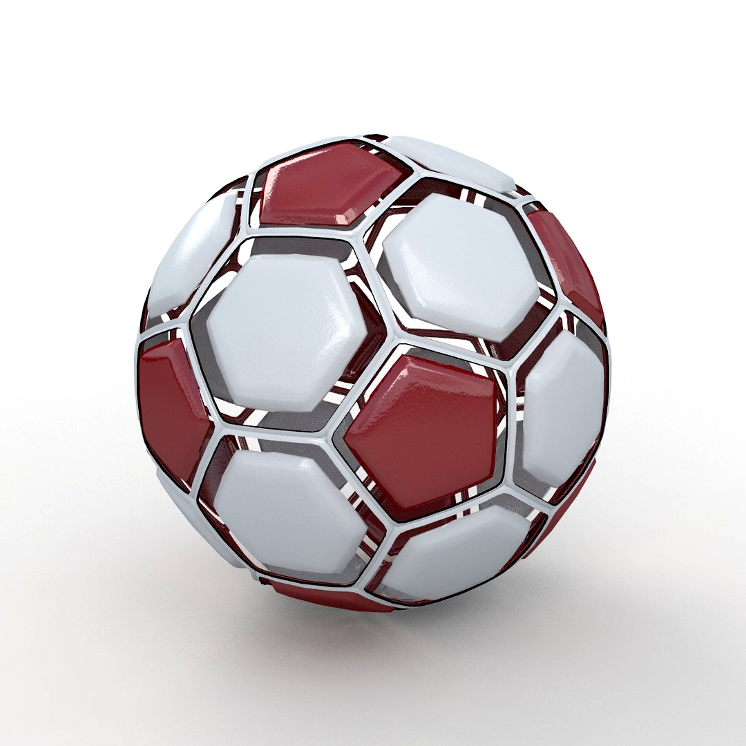 Soccerball dissasembled red