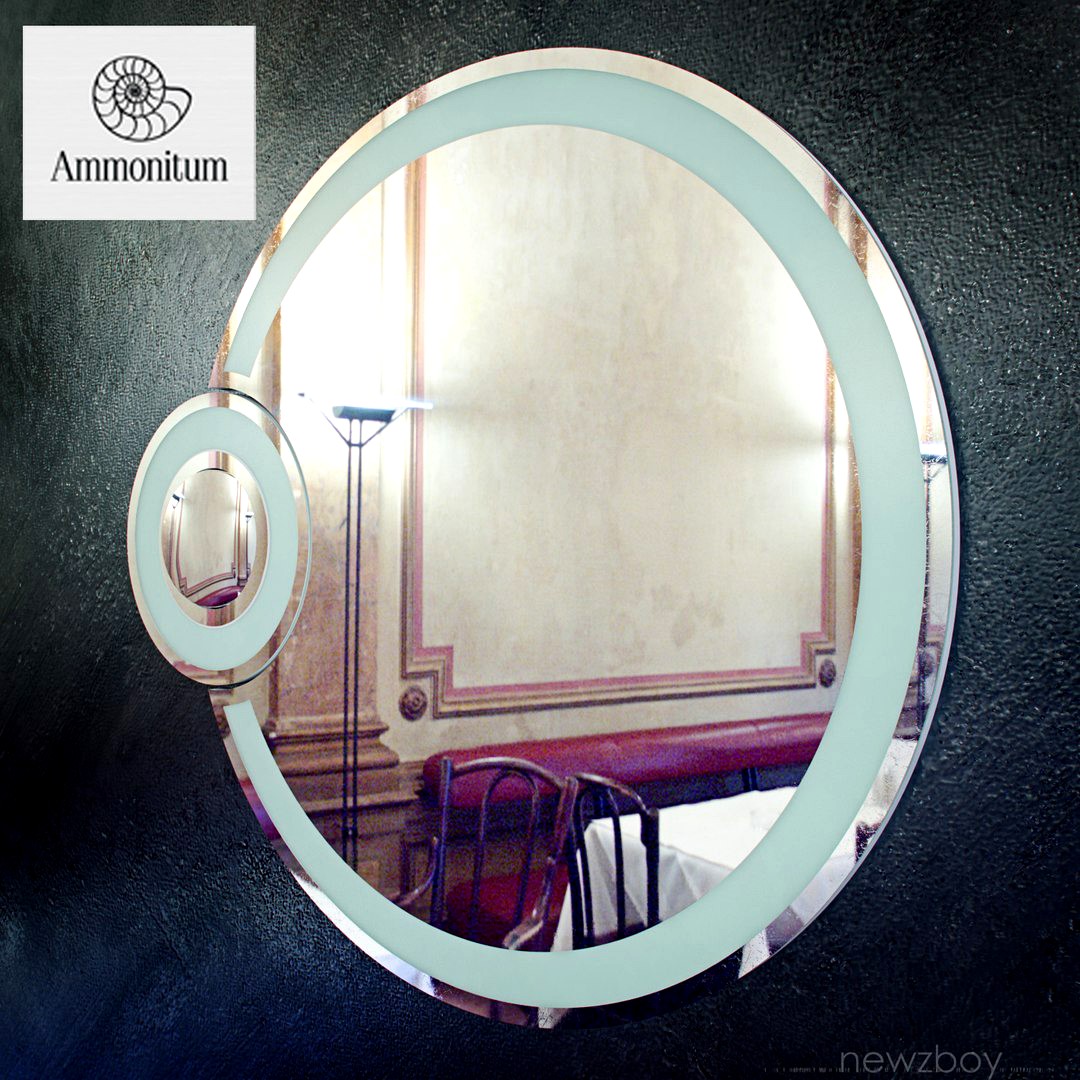 Round bathroom mirror with light ECLIPSE
