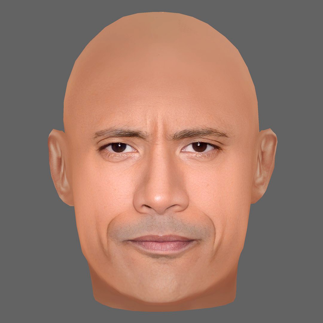 Dwayne Johnson Lowpoly head for game